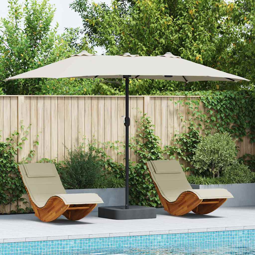 TAGLEN Garden Parasol Sand 385x209x244 cm Polyester and Steel