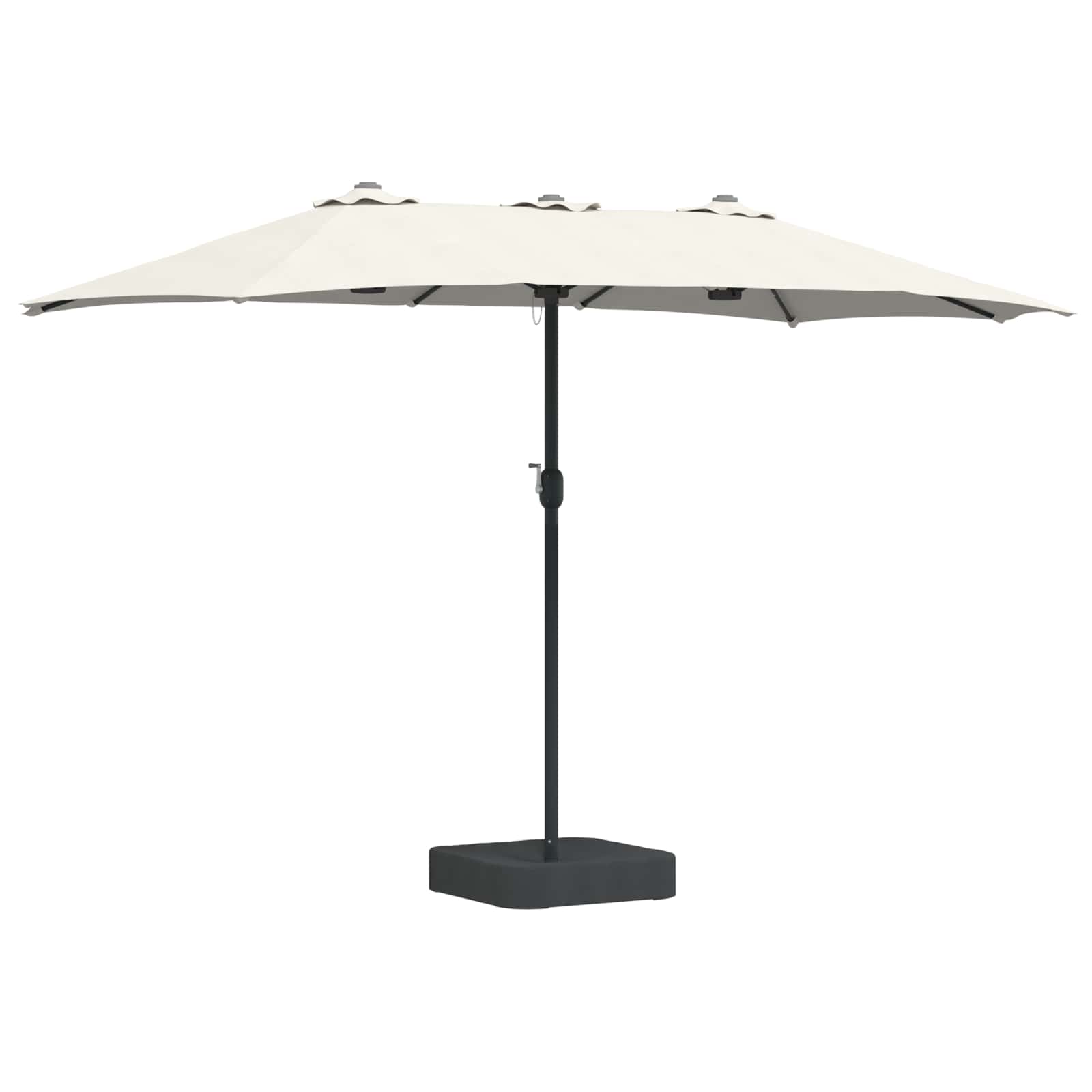 TAGLEN Garden Parasol Sand and Anthracite 385x209x244 cm Polyester