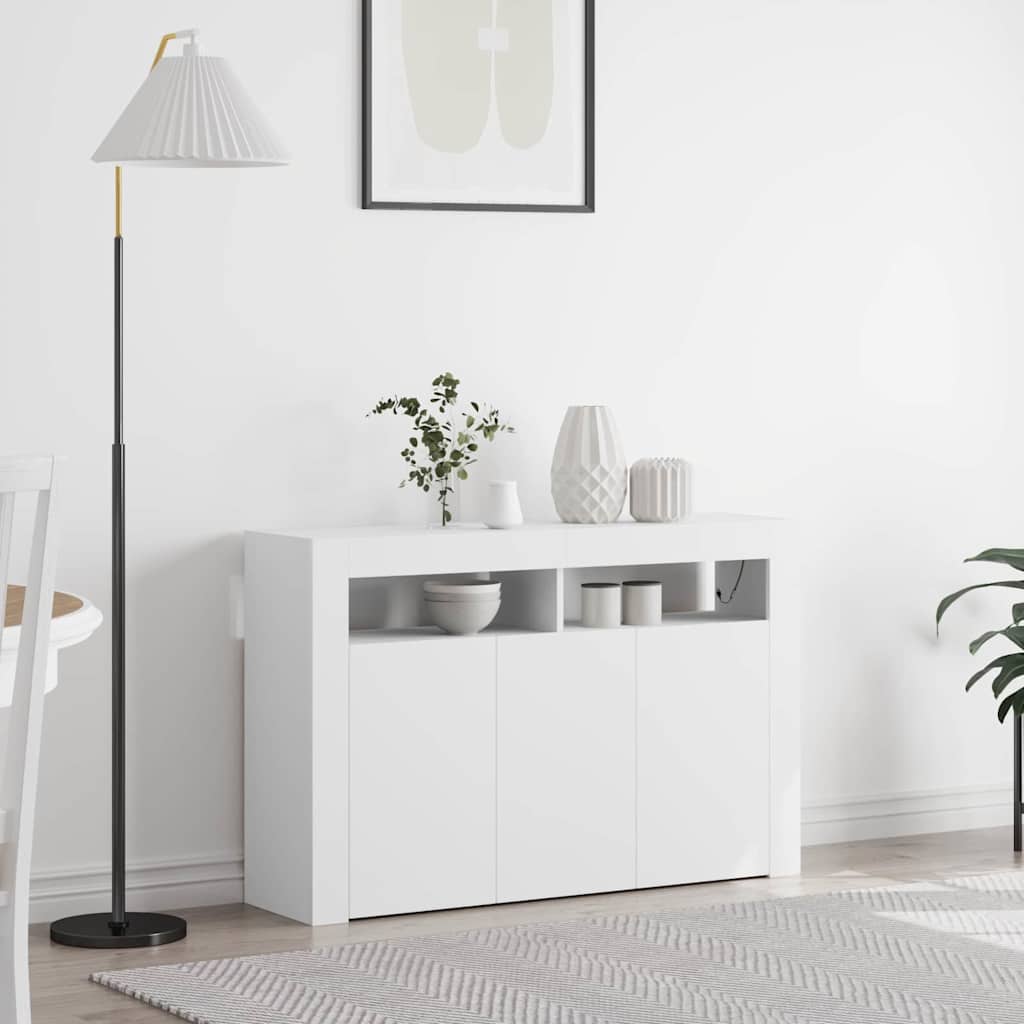 White Sideboard White Engineered wood 116 x 30 x 75 cm Modern