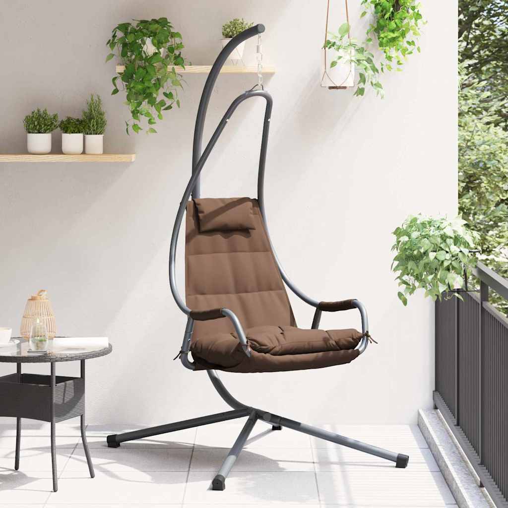 LEAWOD Hanging Egg Chair Folding Coffee 94x107x196.5 cm Steel