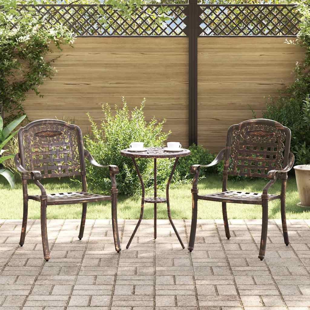 FRLOFT Garden Chair 2 pcs Bronze 55x56.5x91cm Aluminium
