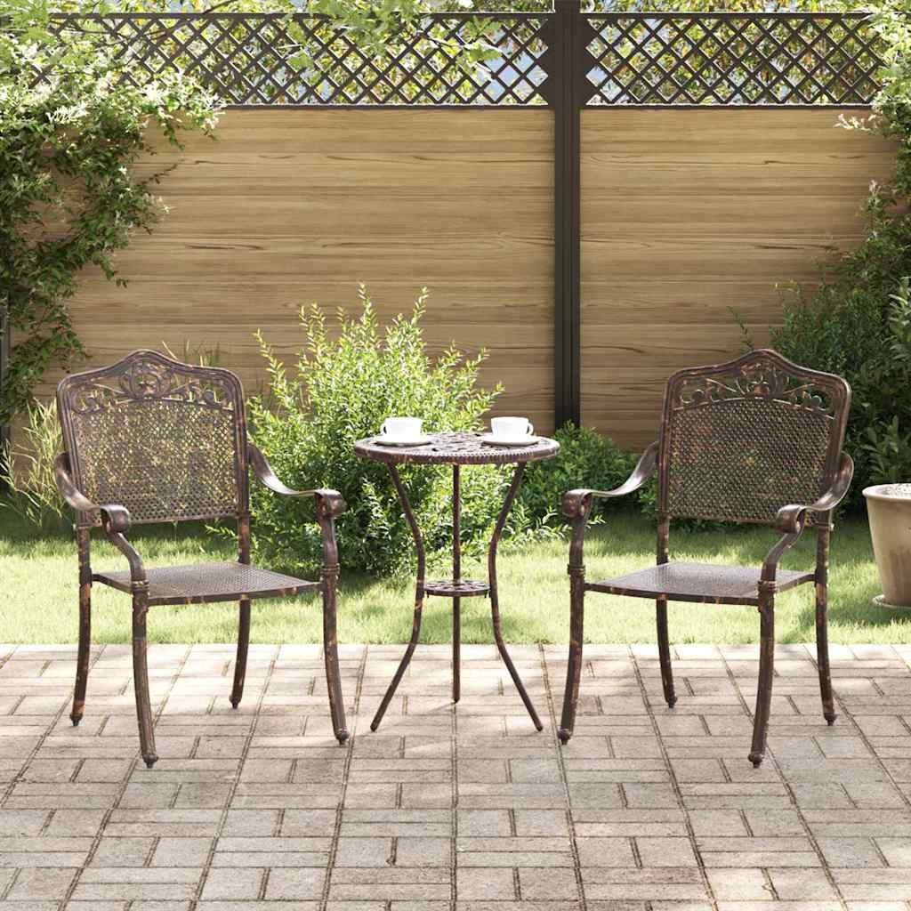 FRLOFT Garden Chair 2 pcs Bronze 55x55x92.5cm Aluminium