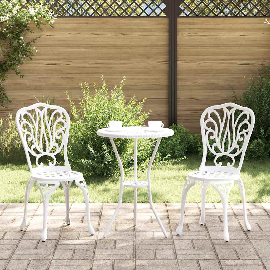 FRLOFT Garden Bistro Set 3 pcs Aluminium - White