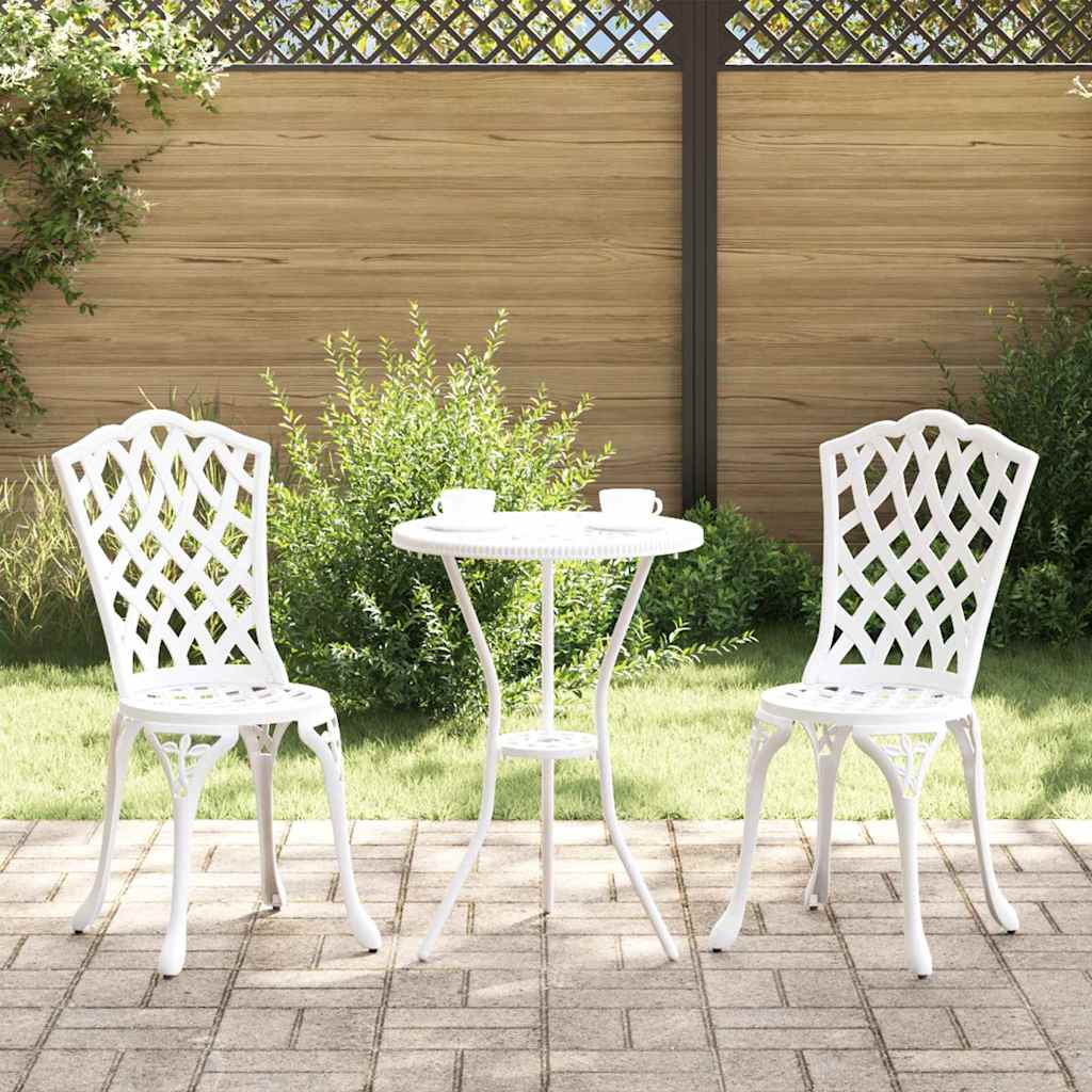 FRLOFT Garden Bistro Set 3 pcs Aluminium - White
