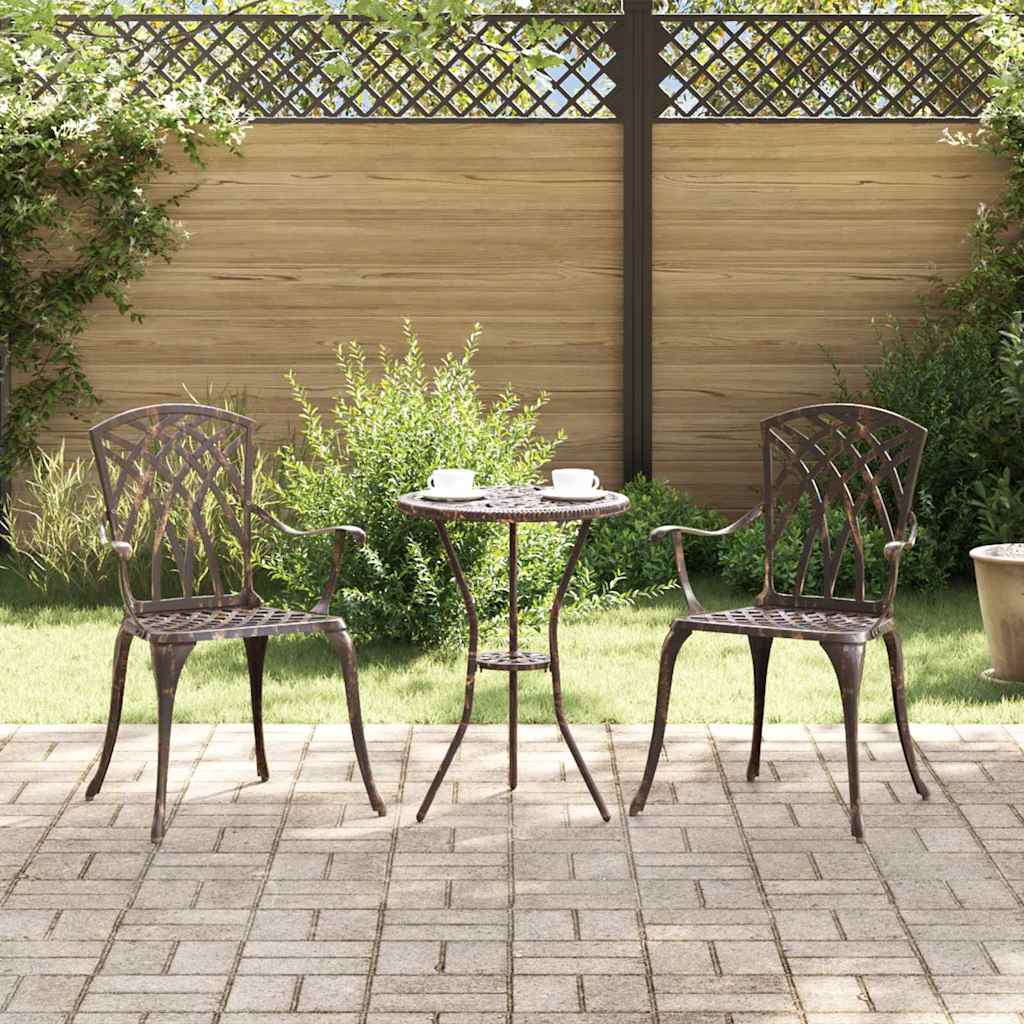 FRLOFT Garden Chair 2 pcs Bronze 53x51x88.5cm Aluminium
