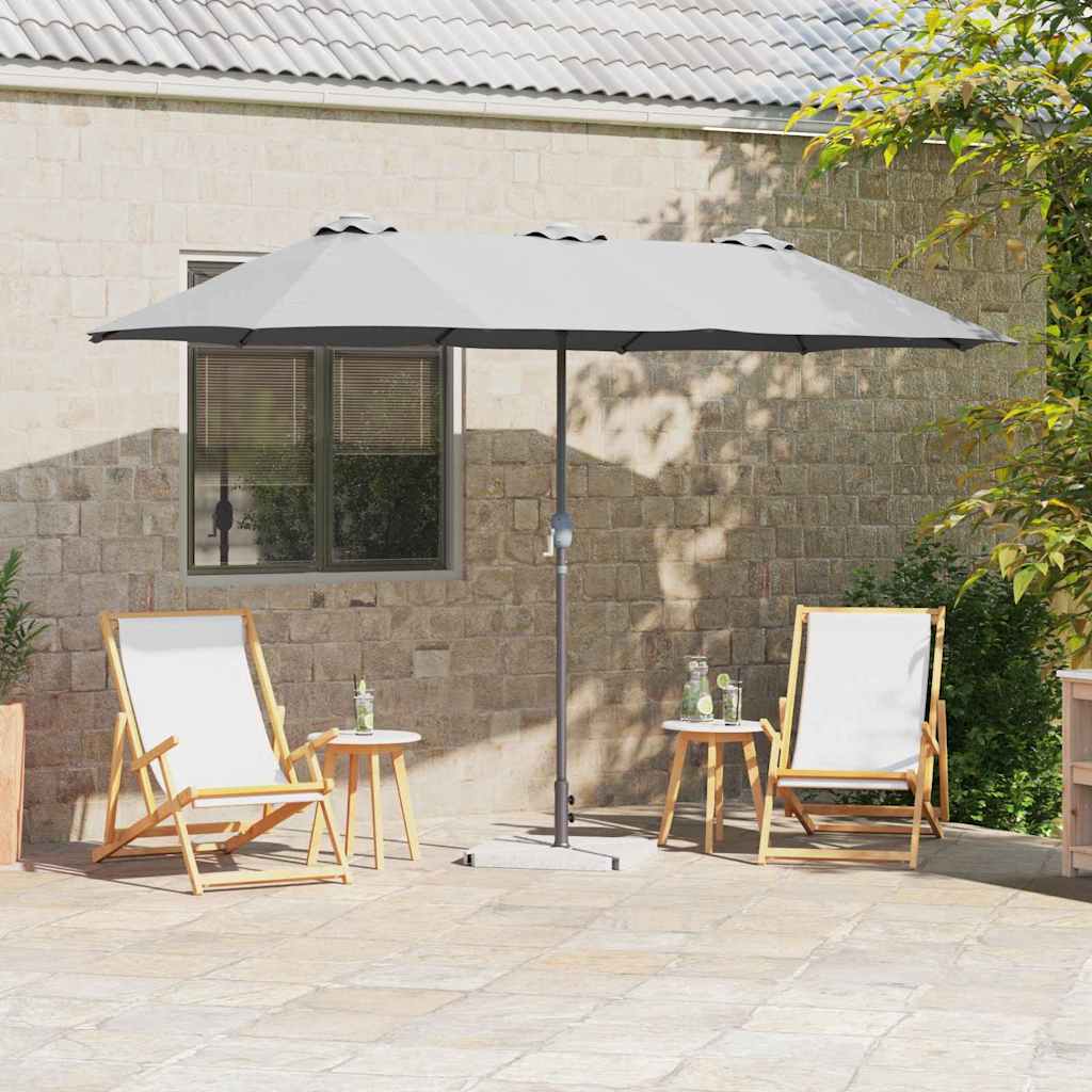 SERIDG Garden Parasol Sand 370x197x239 cm Polyester and Aluminium