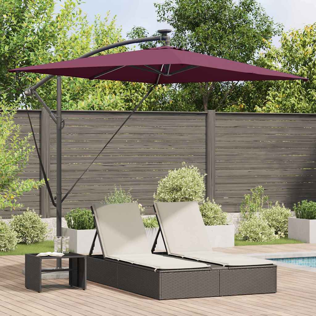 SERIDG Umbrella with LED Strip Lights Bordeaux 294x200x270 cm - Red