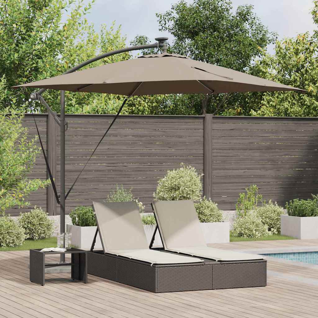 SERIDG Cantilever Banana Parasol Taupe 249x249x250 cm