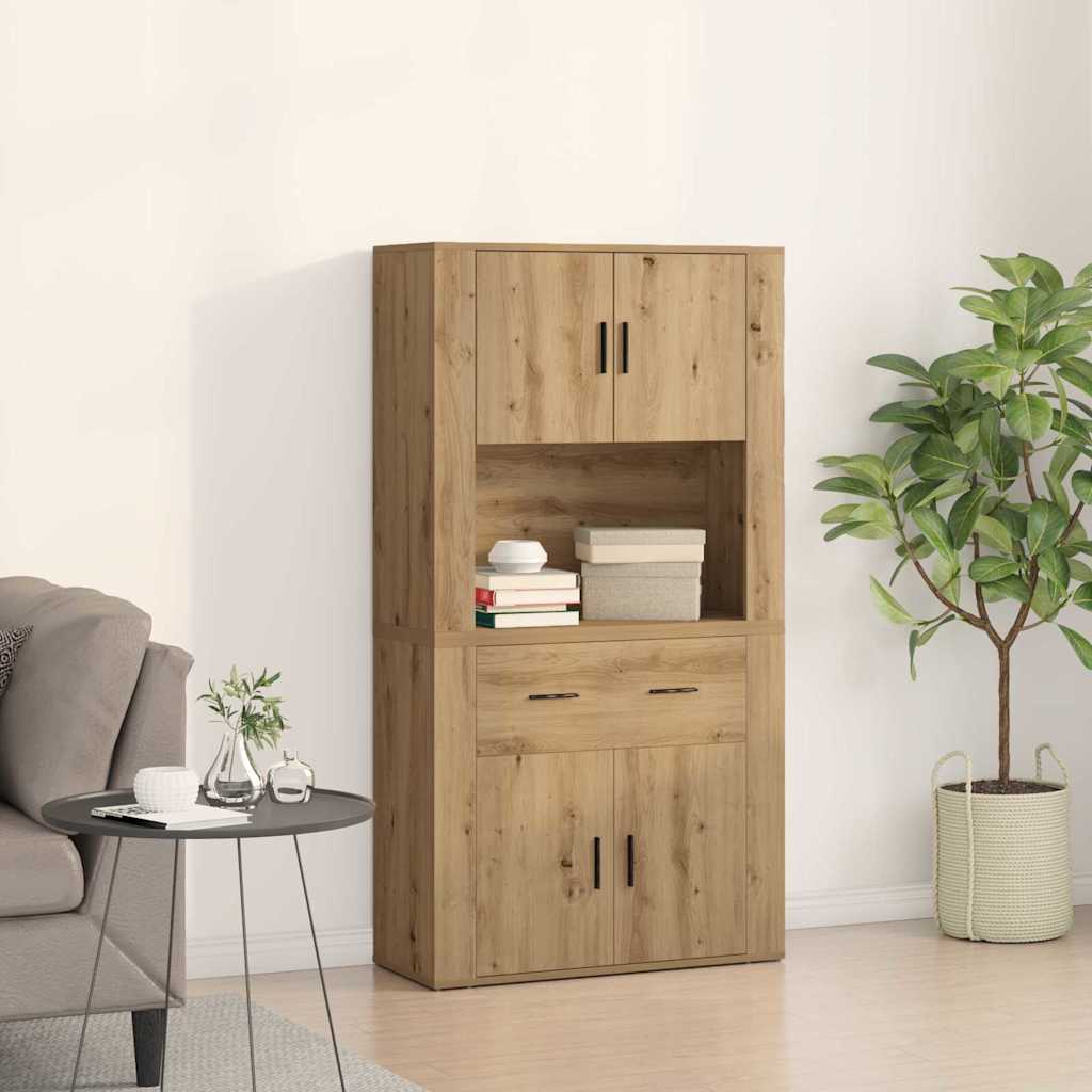 Highboard Artisan Oak 80x33x150 cm Engineered Wood