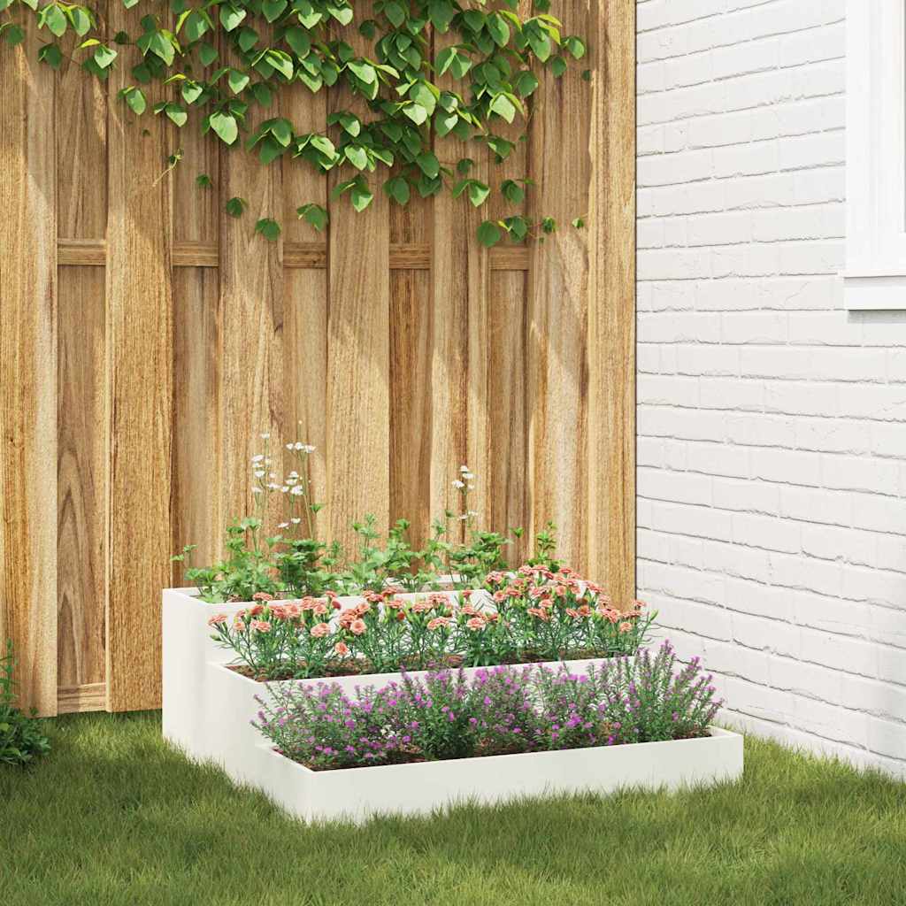 REHAL Garden Planter 90x90x35 cm Cold-rolled Steel - White