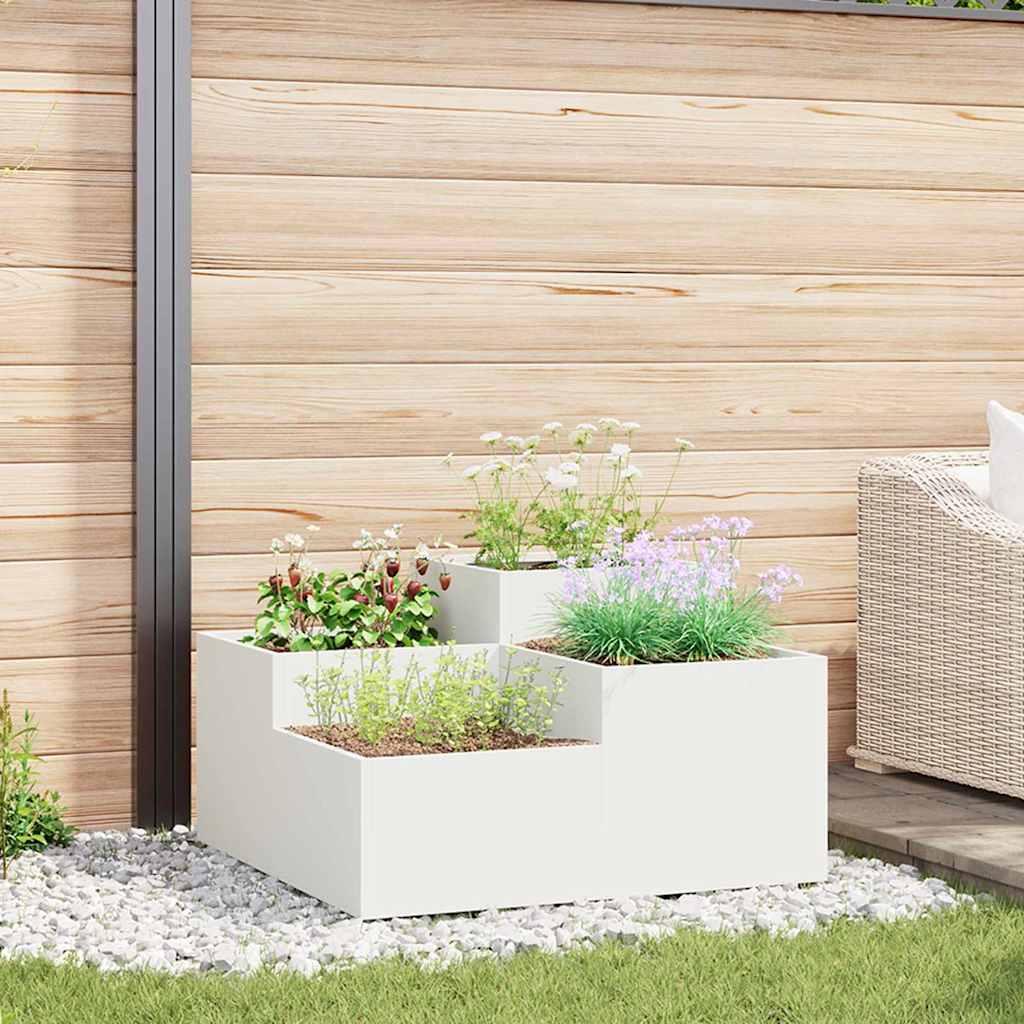 REHAL Garden Planter 100x100x48 cm Steel - White