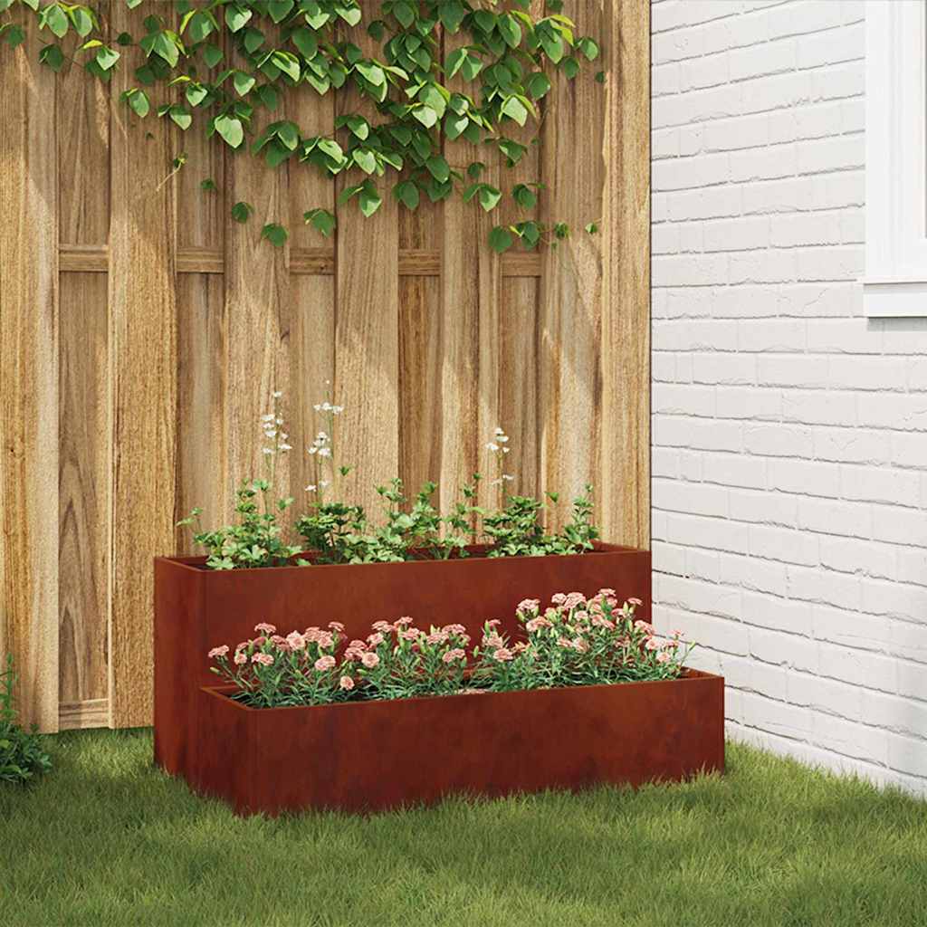 REHAL Garden Planter Rusty 100x60x45 cm Weathering Steel