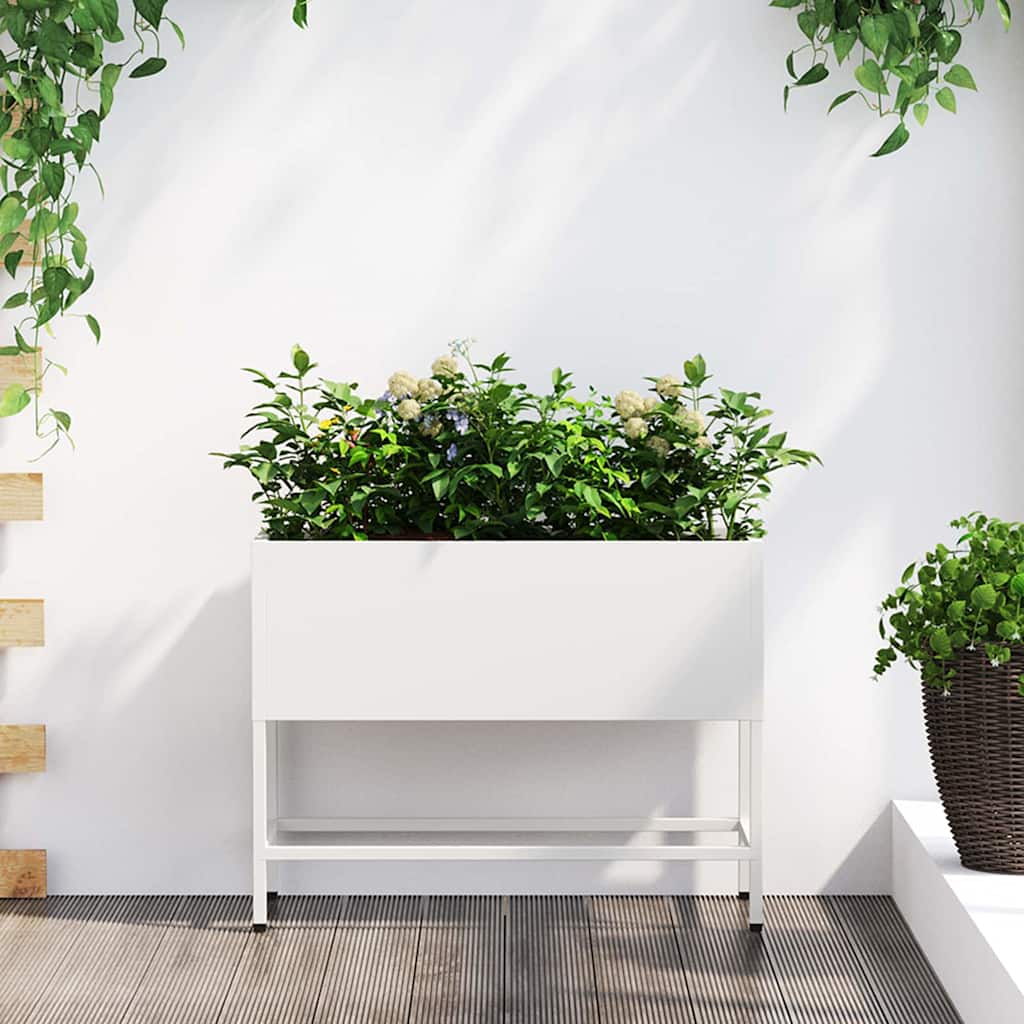 REHAL Raised Garden Planter 60x26x45 cm Steel - White