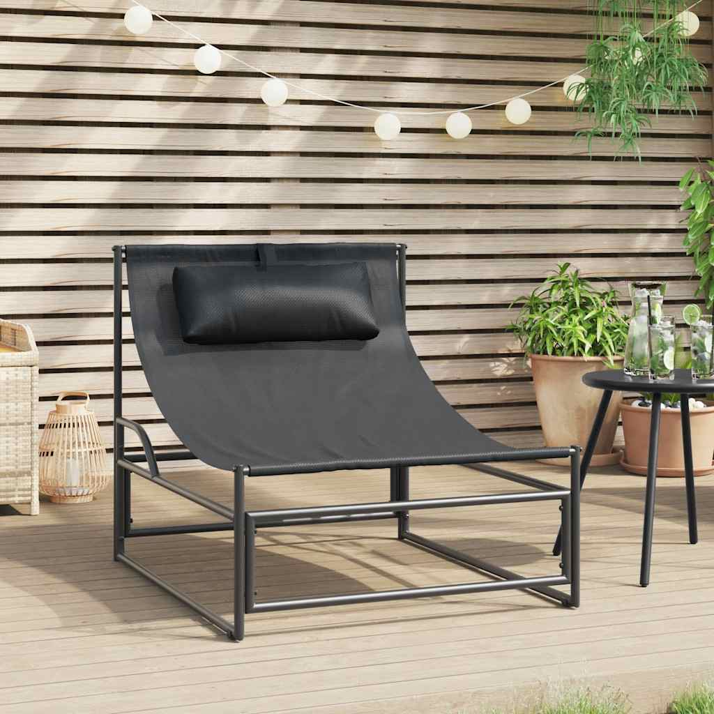 TARCOVE Garden Lounger Chair Anthracite 87x74x73 cm and Textilene Steel