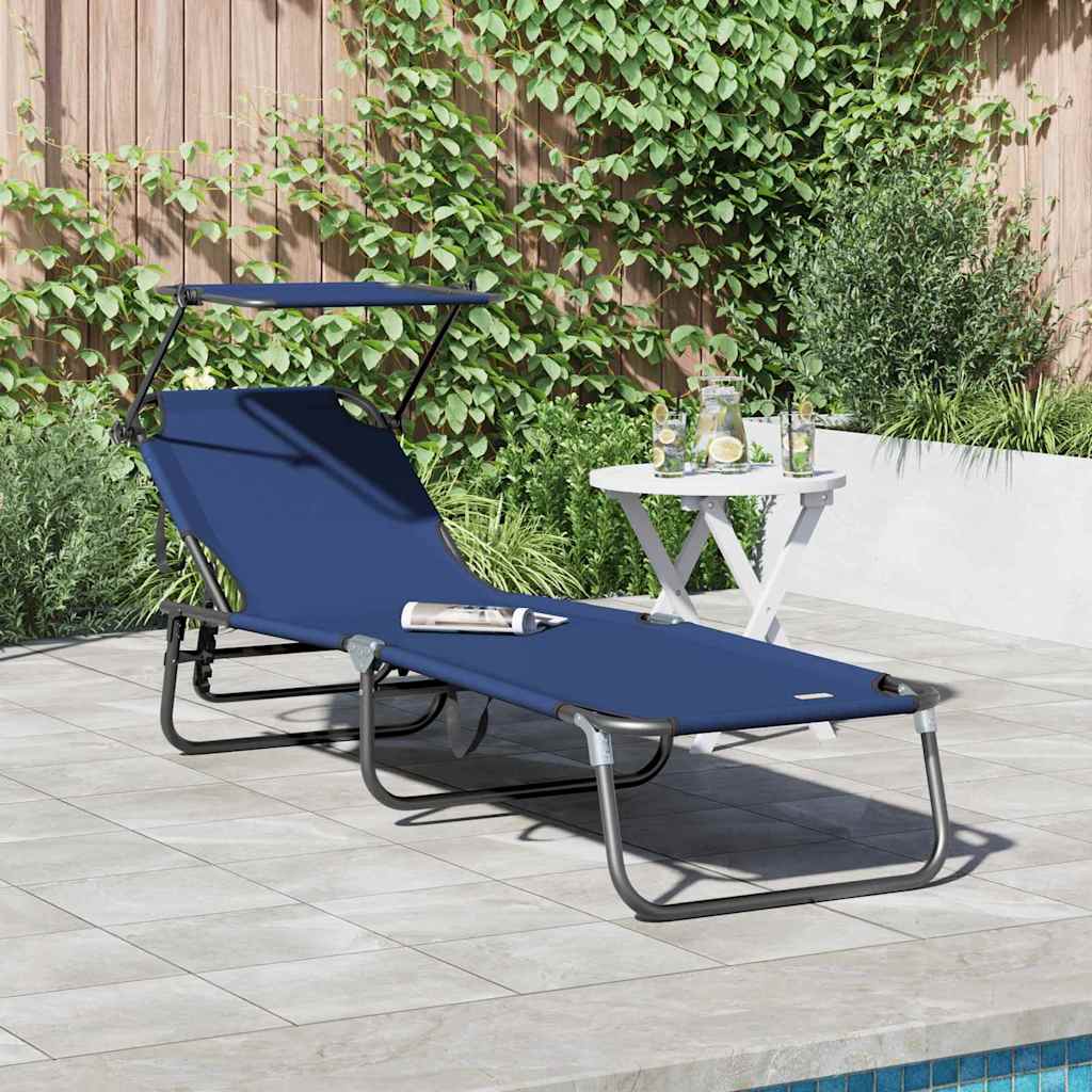 NEAGLEN Folding Sun Lounger Folding 190x57x81 cm Oxford - Blue