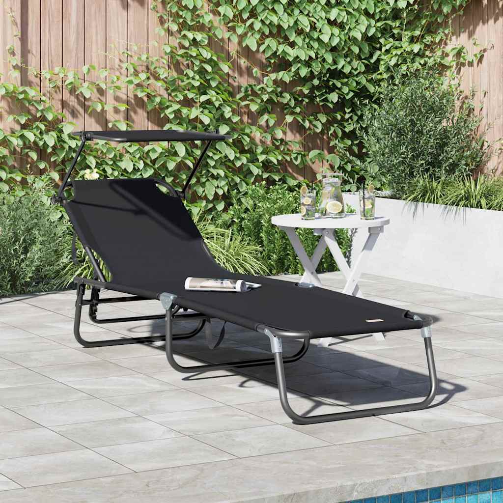 NEAGLEN Folding Sun Lounger Folding 190x57x81 cm Oxford - Black