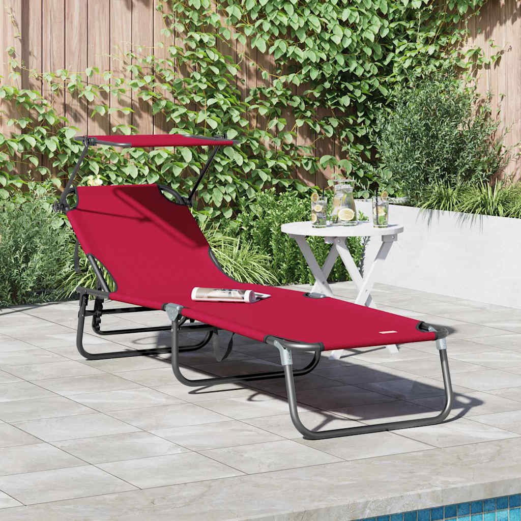 NEAGLEN Folding Sun Lounger Folding 190x57x81 cm Oxford - Red