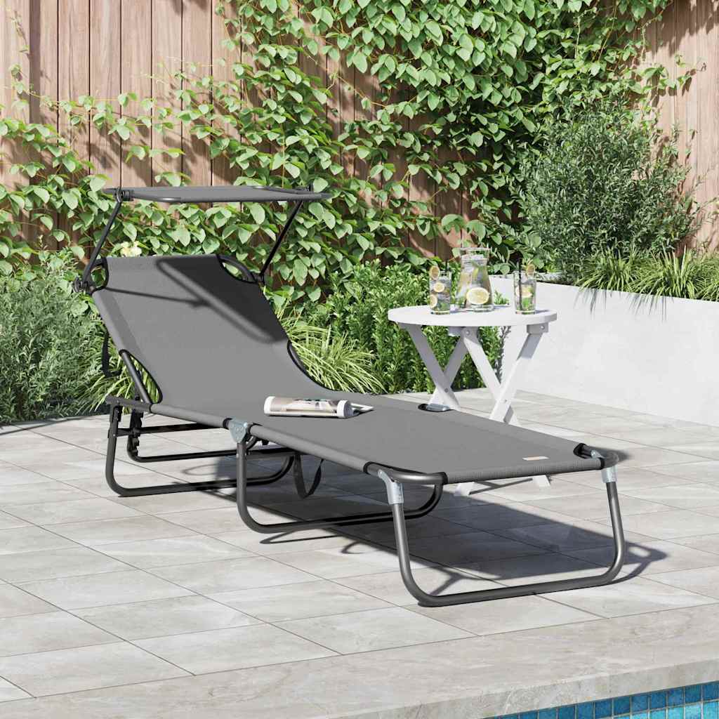 NEAGLEN Folding Sun Lounger Folding 190x57x81 cm Oxford - Grey
