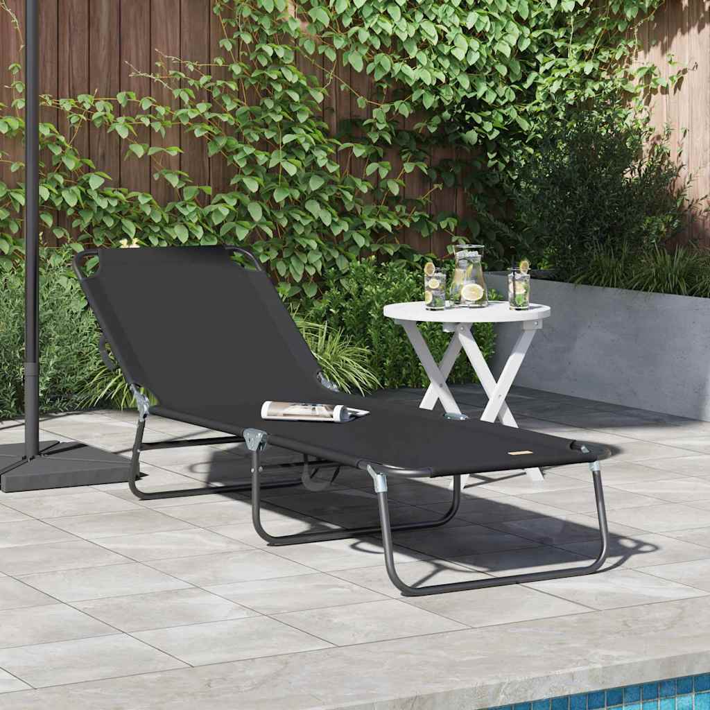 NEAGLEN Folding Sun Lounger Folding 188x57x86.5 cm Polyester - Black