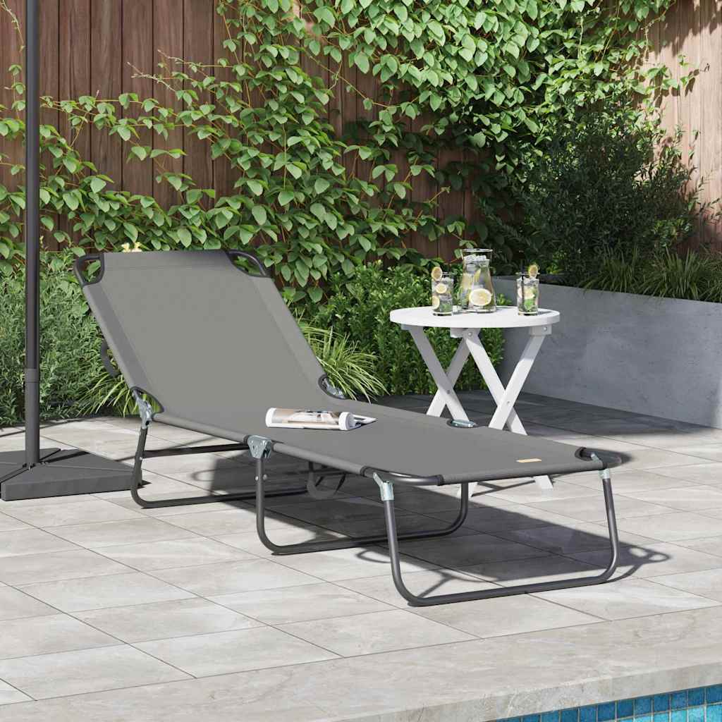 NEAGLEN Folding Sun Lounger Folding 188x57x86.5 cm Polyester - Grey