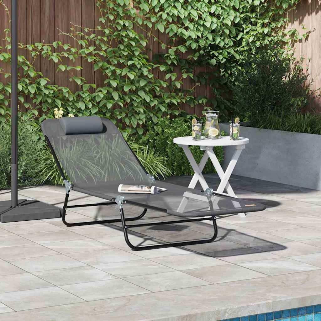 NEAGLEN Folding Sun Lounger Folding 182x55x85.5 cm Textilene - Grey