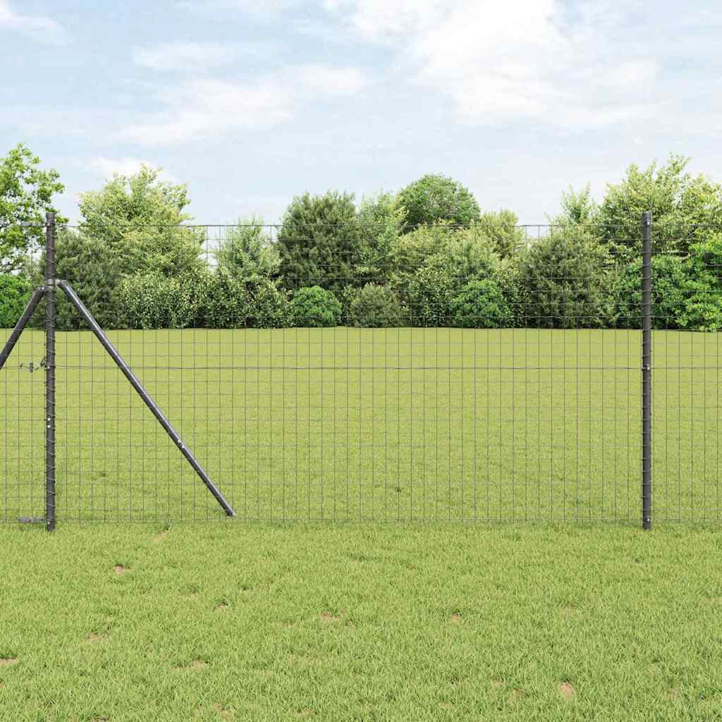 Fence Posts 7 pcs Grey Diameter 32 mm 190 cm Galvanised Steel