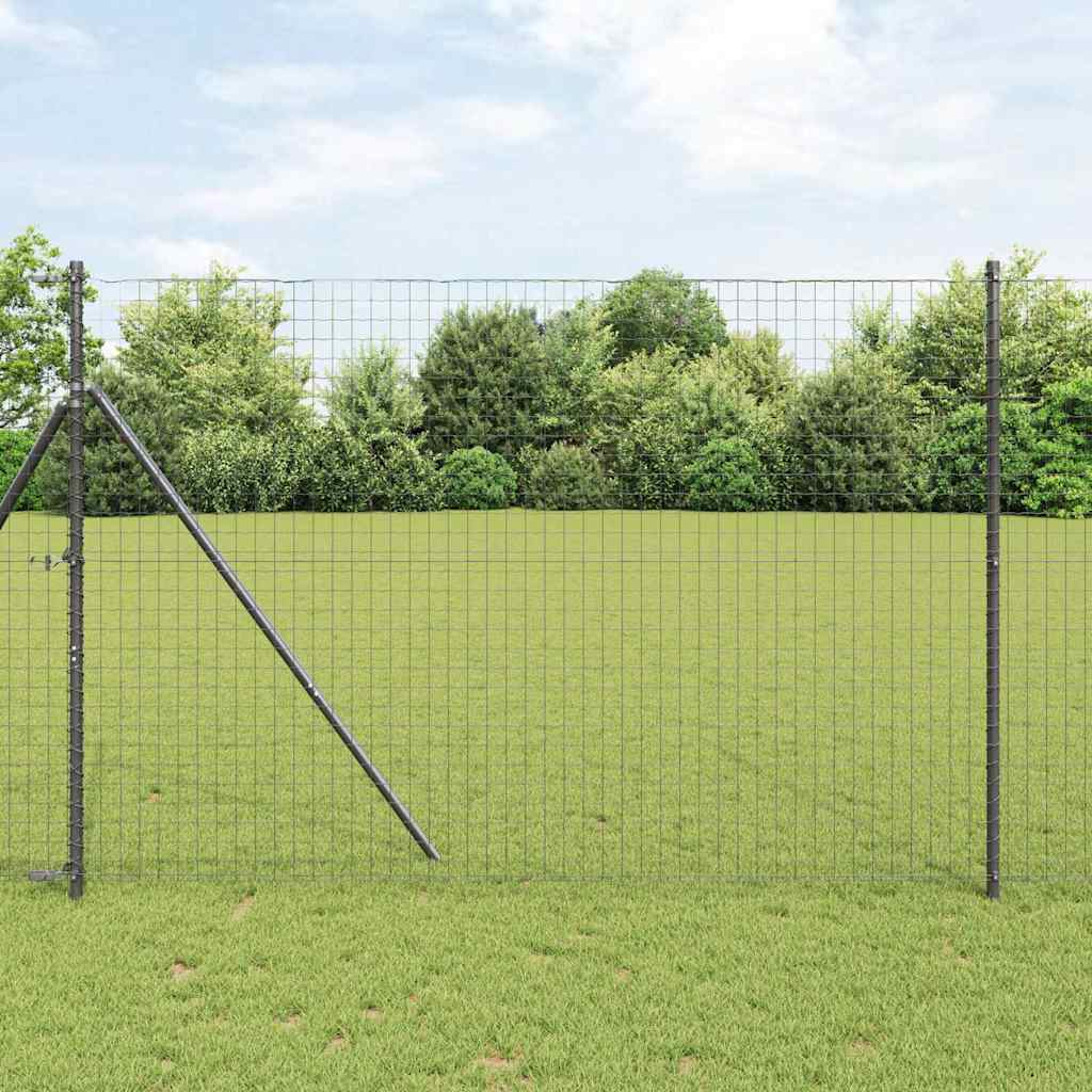 Fence Posts 7 pcs Grey Diameter 32 mm 210 cm Galvanised Steel