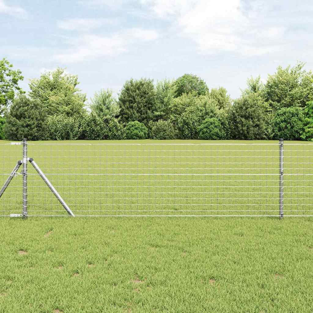 Fence Posts 13 pcs Diameter 32 mm 100 cm Galvanised Steel