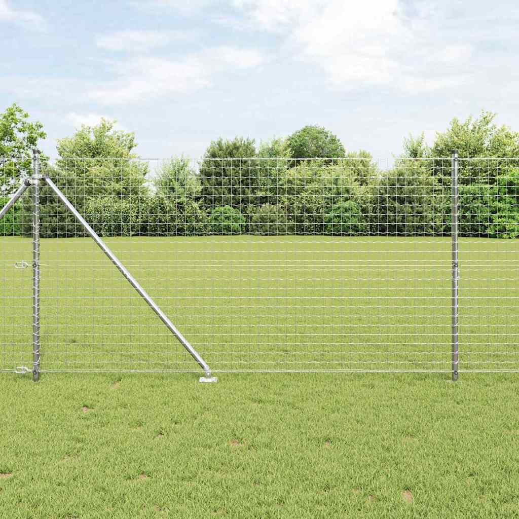 Fence Posts with Spike 7 pcs Diameter 32 mm 160 cm Galvanised Steel