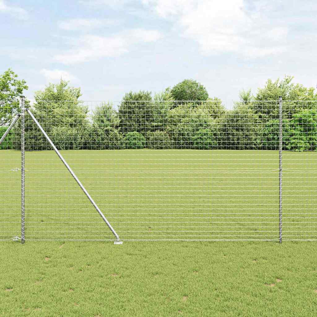 Fence Posts with Spike 7 pcs Diameter 32 mm 170 cm Galvanised Steel