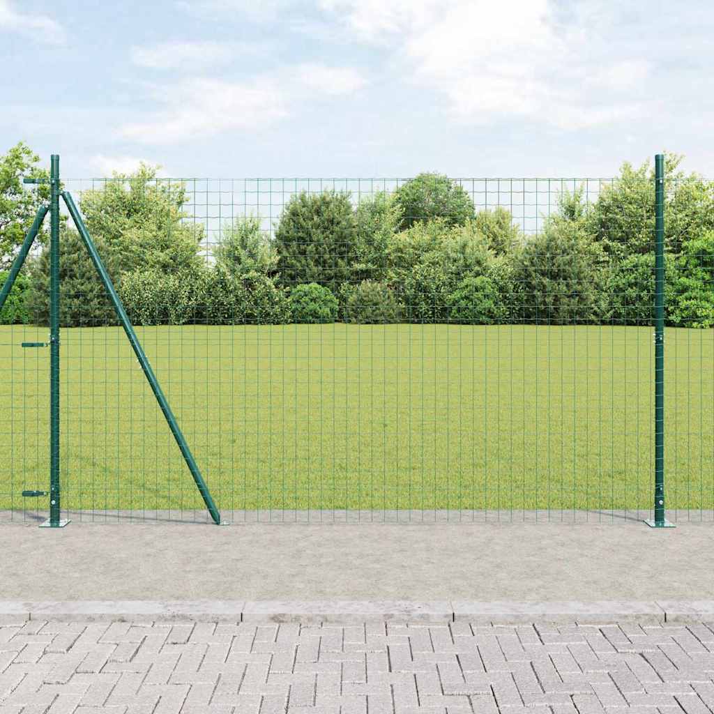 Fence Posts with Base Plates 7 pcs Diameter 32mm 83,5cm Galvanised Steel