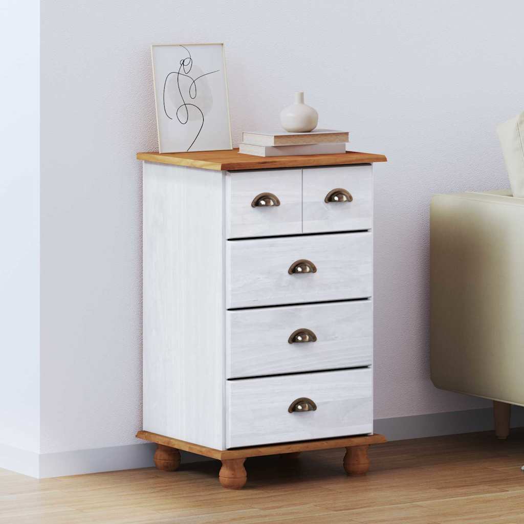 ELORA White Chest of Drawers - Small-sized, 5 Drawers