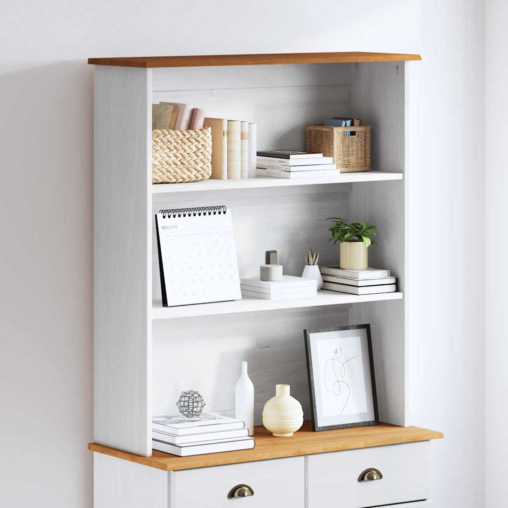 Hutch "ASKIM" White 91x30x104 cm Solid Wood Pine