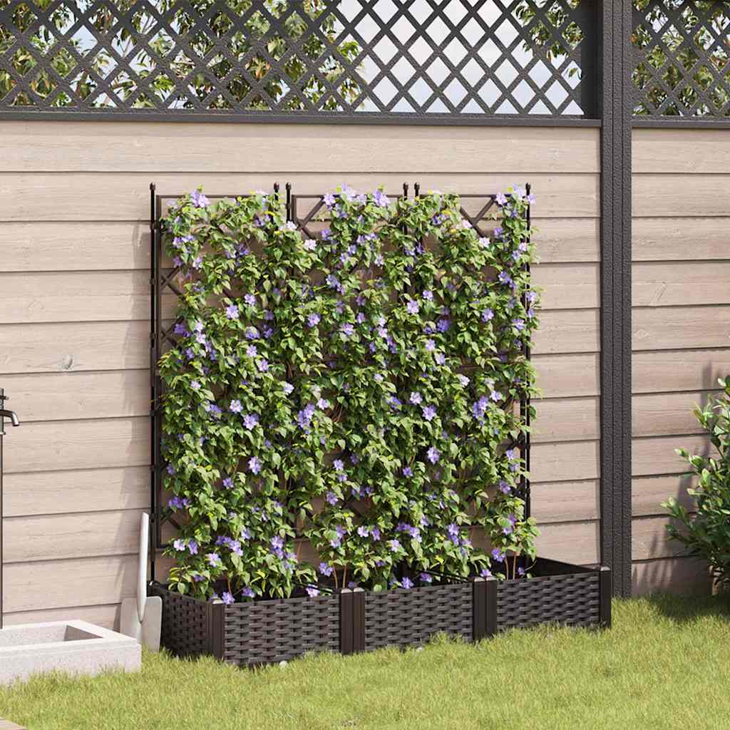LIHRIDG Garden Planter 3 pcs 120x40x125.5 cm Steel - Brown