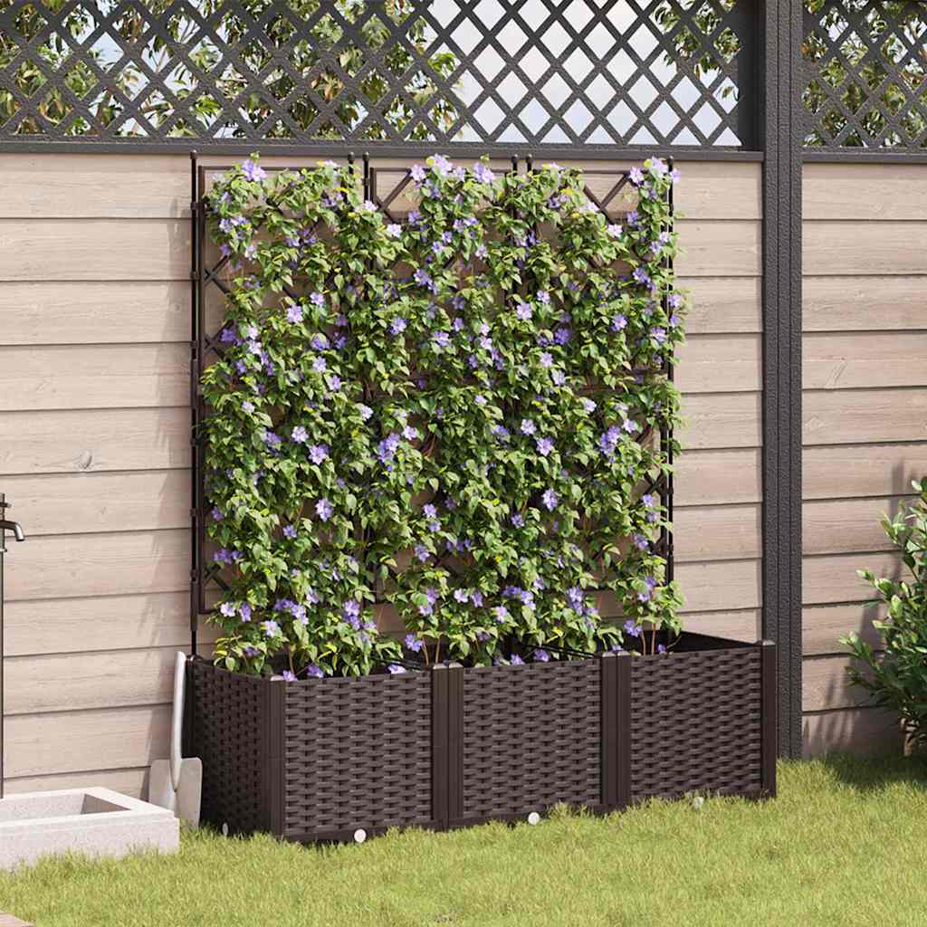 LIHRIDG Garden Planter 3 pcs 120x40x143 cm Steel - Brown