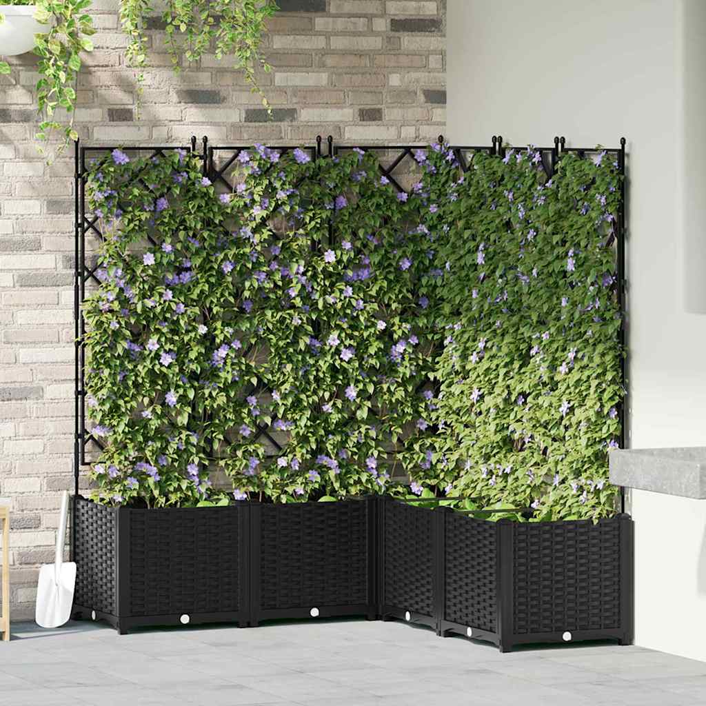 LIHRIDG Garden Planter 5 pcs 120x120x143 cm Steel - Black