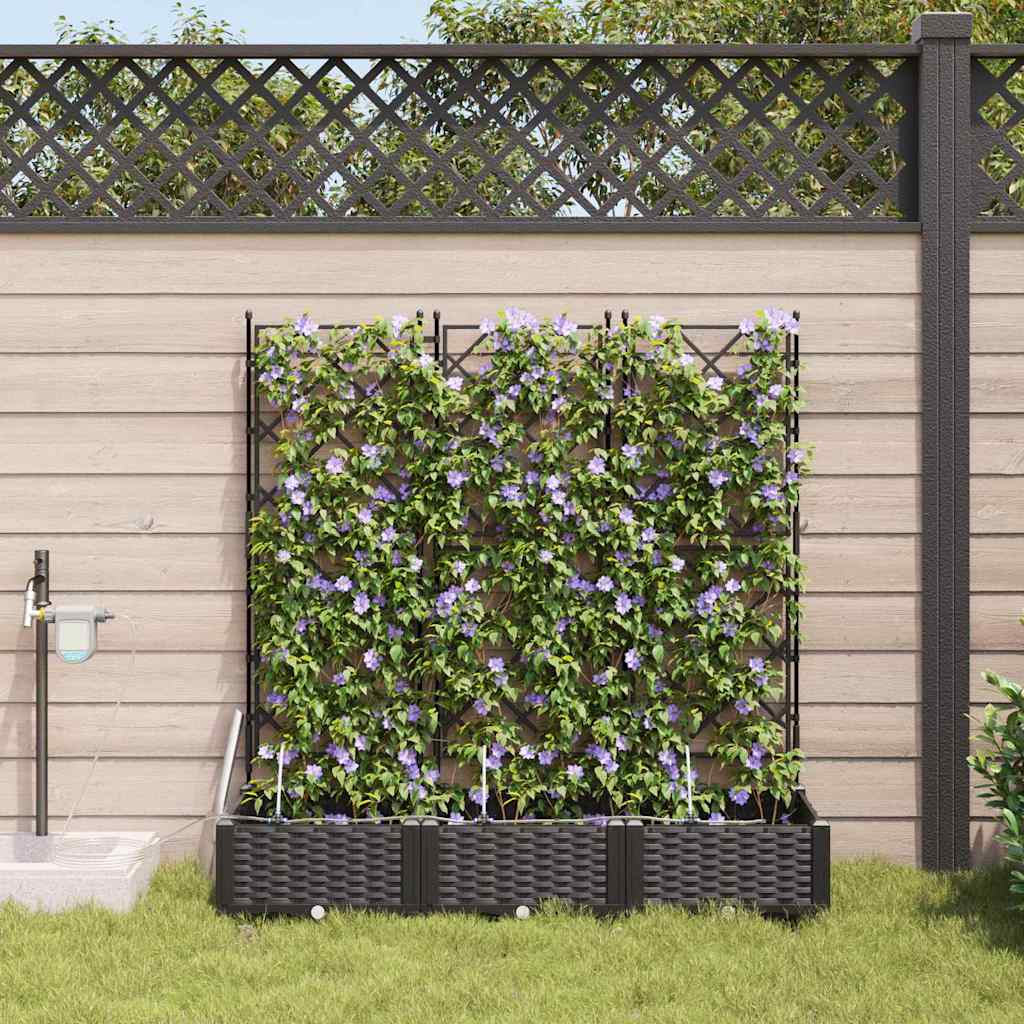 LIHRIDG Garden Planter 3 pcs Steel - Black