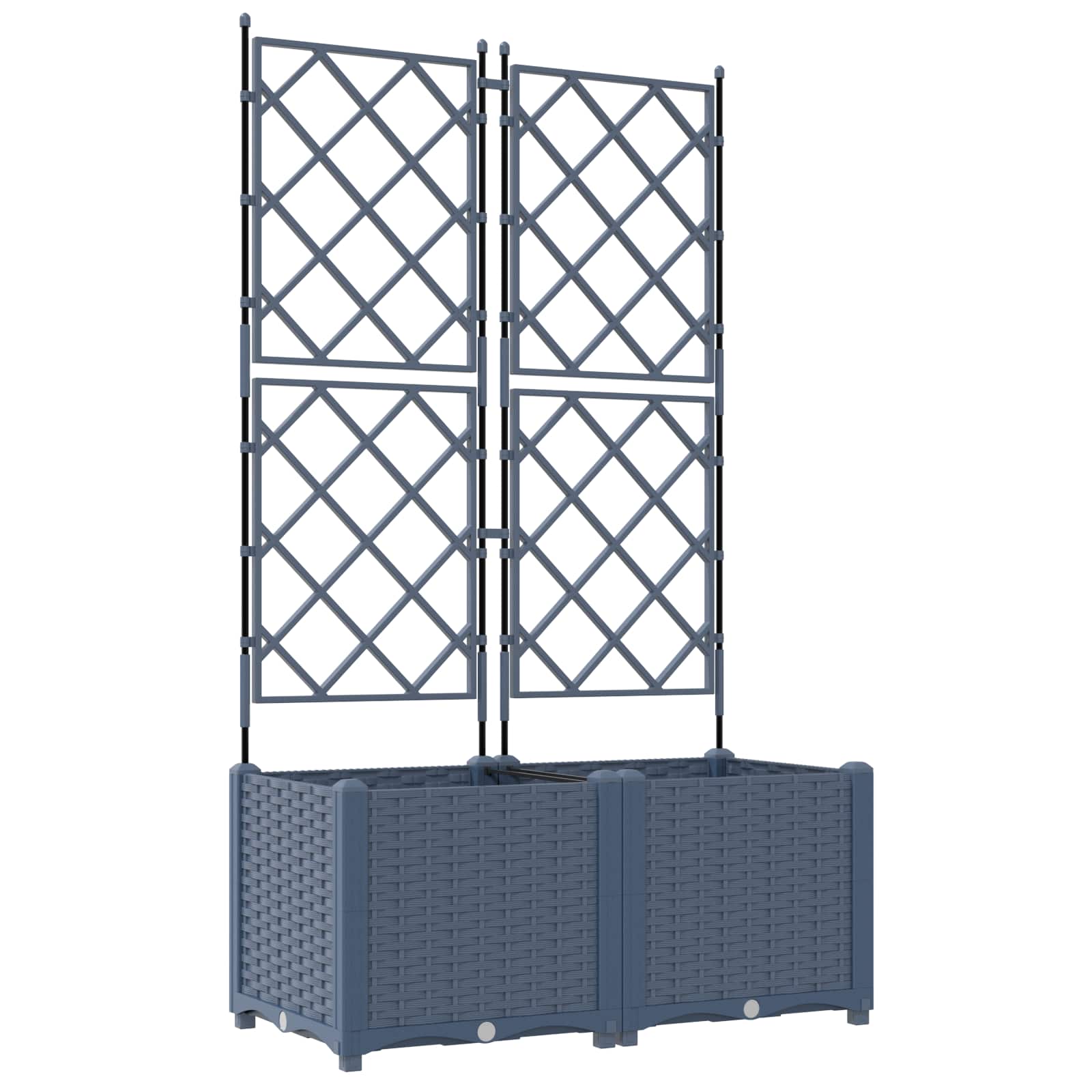 LIHRIDG Garden Planter 2 pcs 80x40x143 cm Steel - Grey