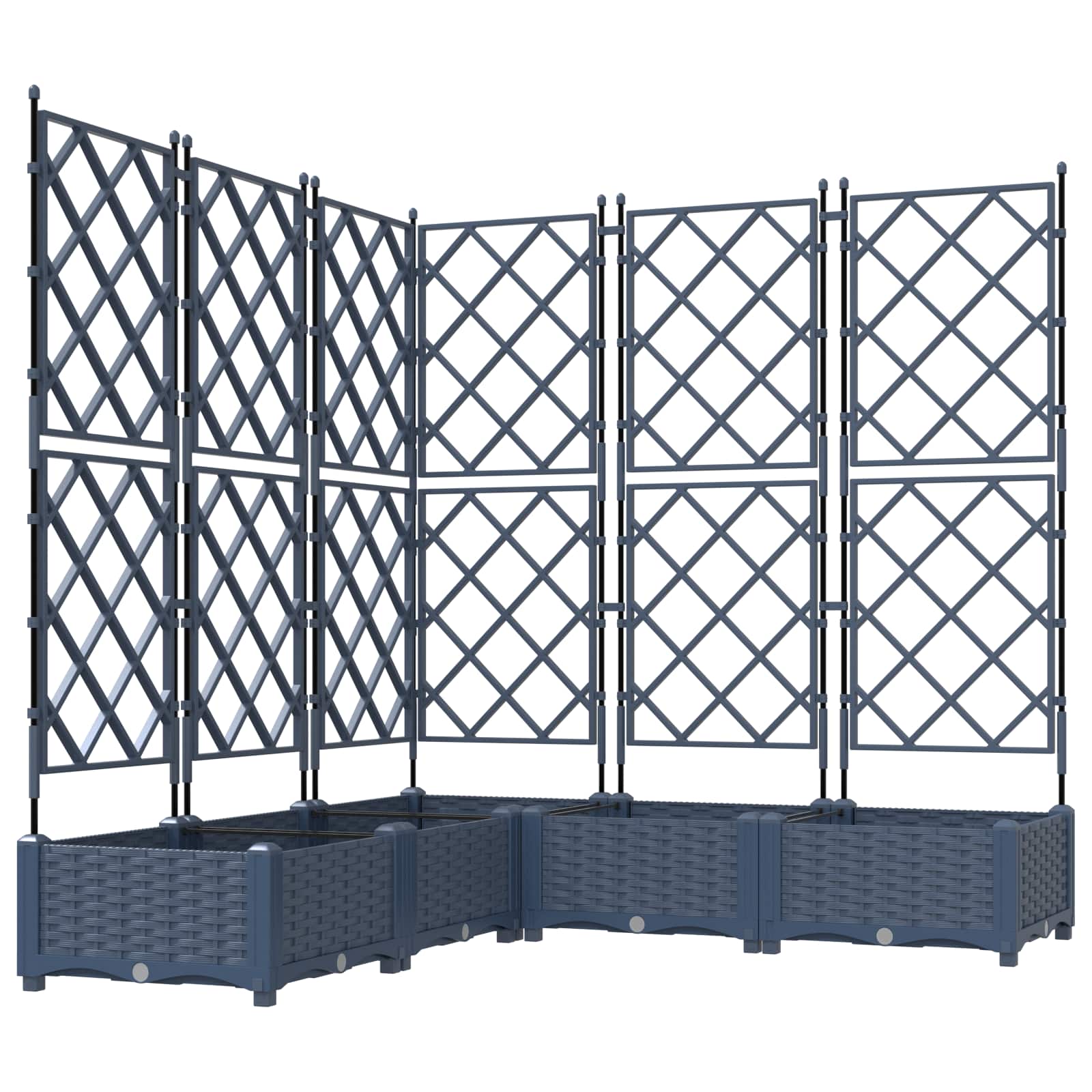 LIHRIDG Garden Planter 5 pcs 120x120x125.5 cm Steel - Grey