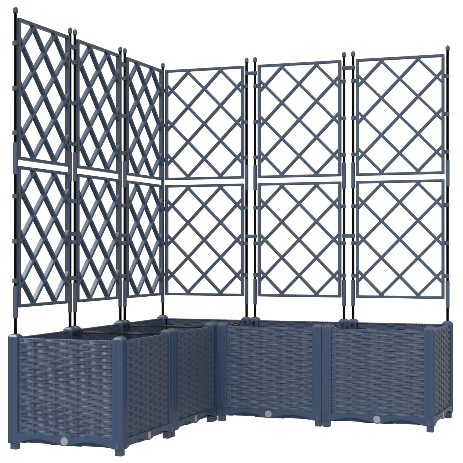 LIHRIDG Garden Planter 5 pcs 120x120x143 cm Steel - Grey