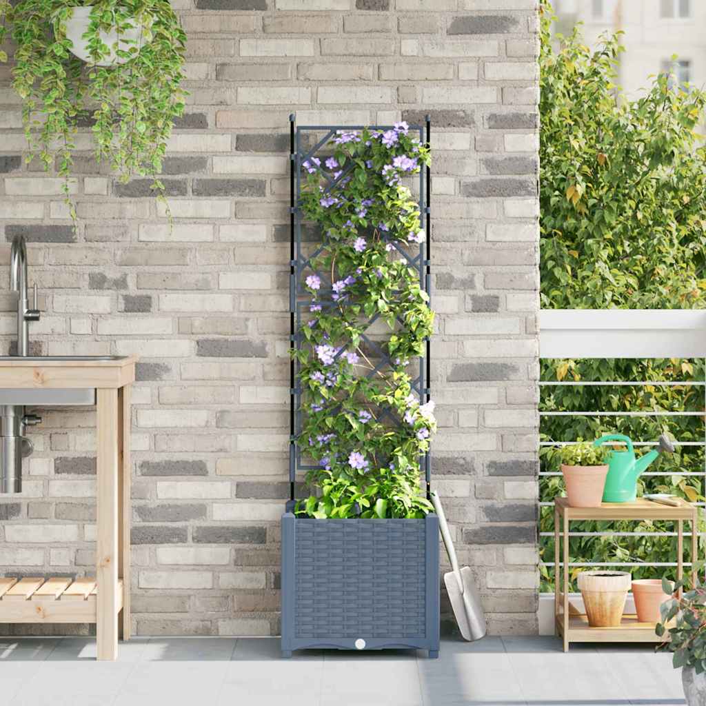 LIHRIDG Garden Planter LiGht 40x40x143 cm Steel - Grey