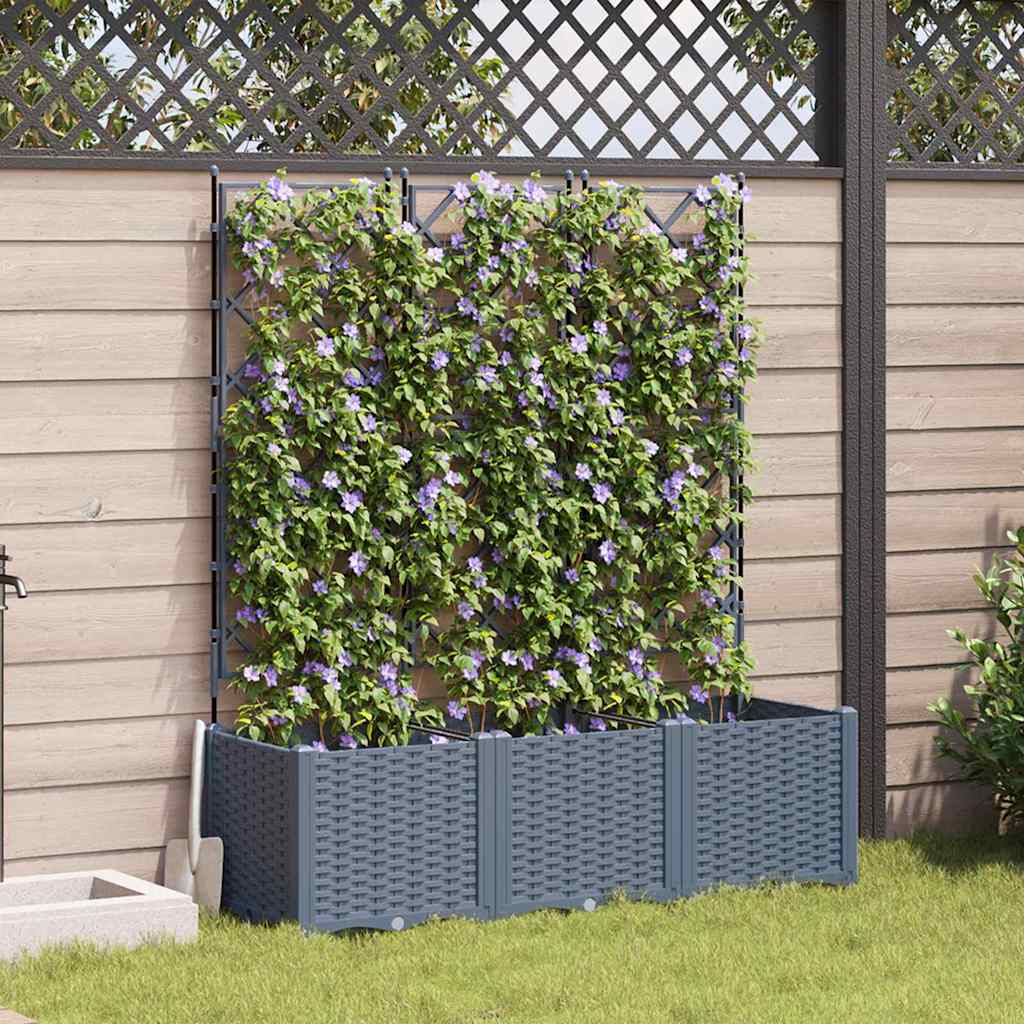 LIHRIDG Garden Planter 3 pcs LiGht 120x40x143 cm Steel - Grey