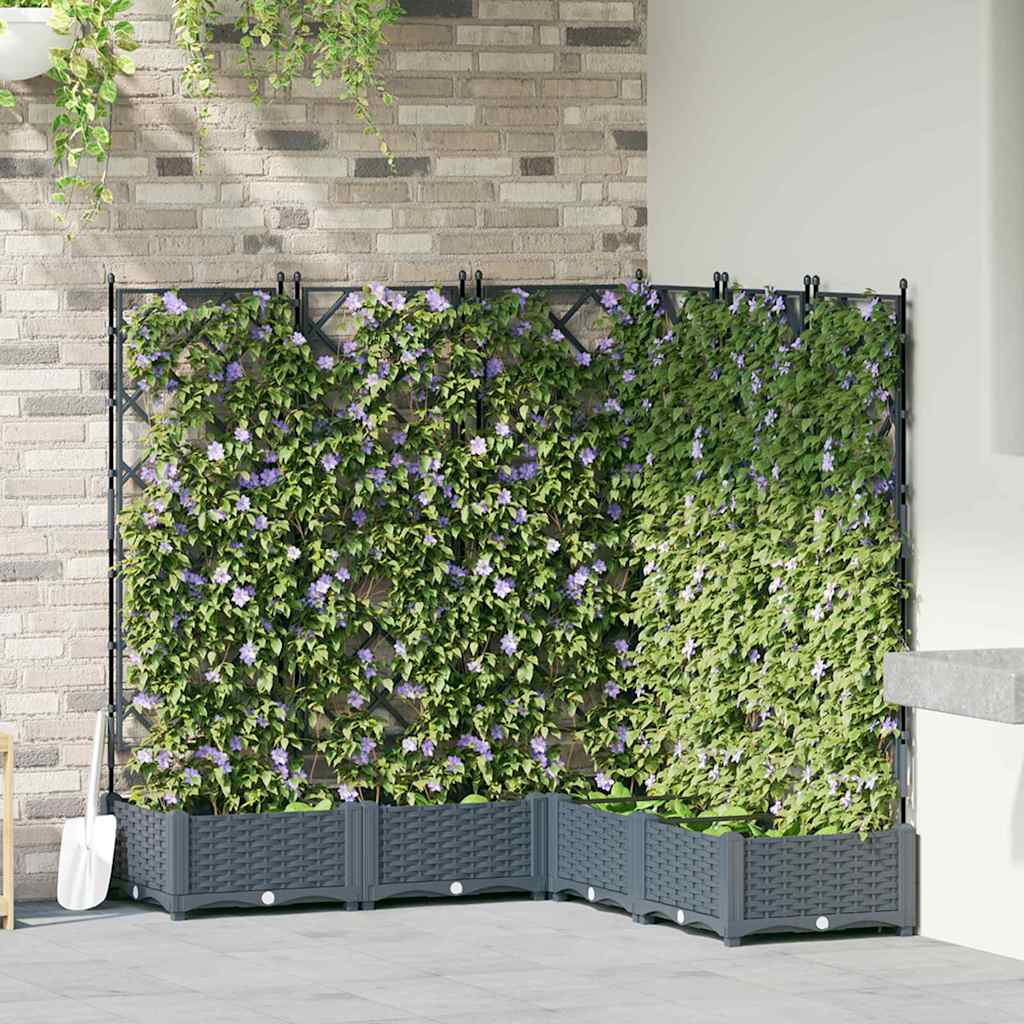 LIHRIDG Garden Planter 5 pcs LiGht 120x120x125.5 cm Steel - Grey