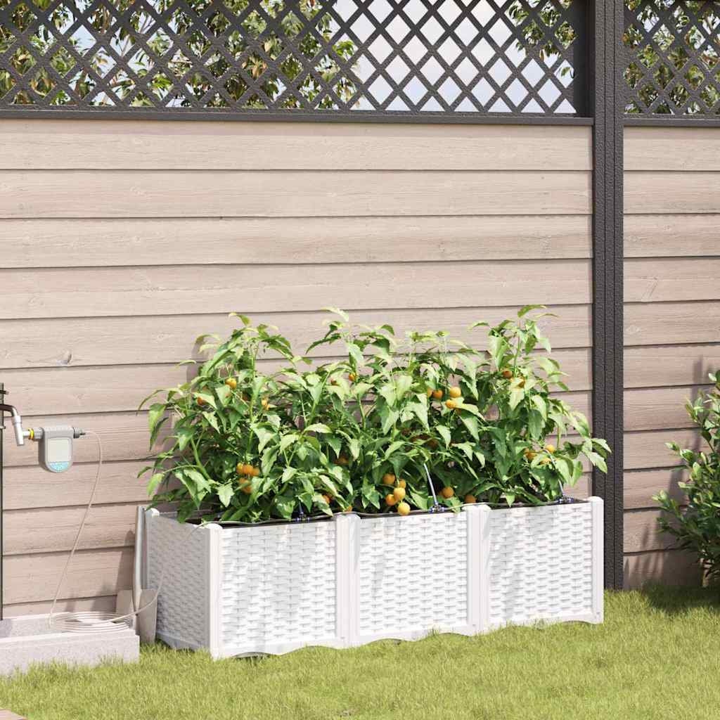LIHRIDG Garden Planter 3 pcs Steel - White