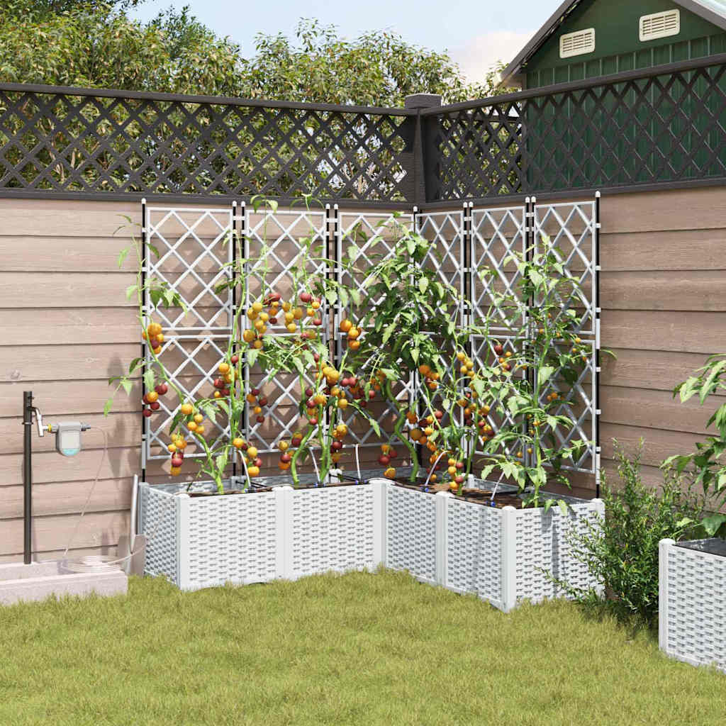 LIHRIDG Garden Planter 5 pcs Steel - White