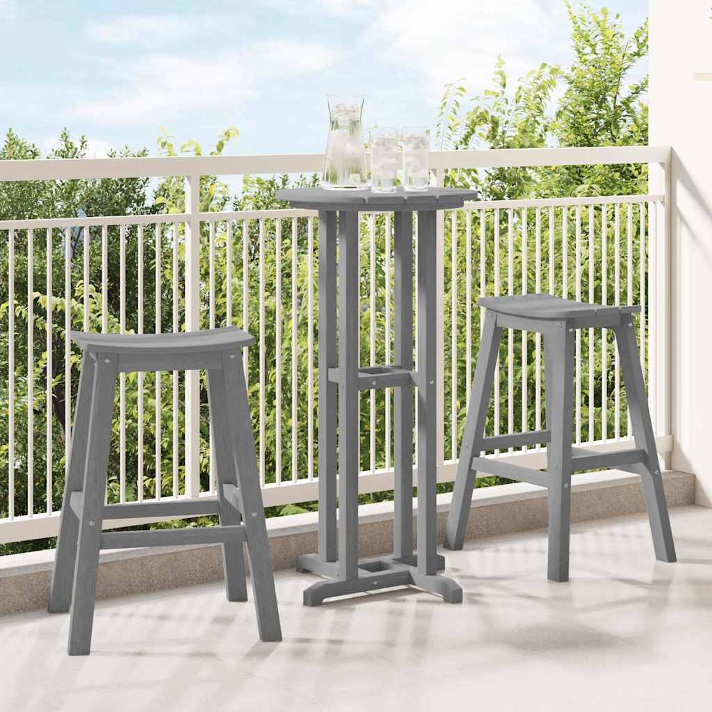 PAOFORD Bar Stool 2 pcs Light 52x43x73.5 cm HDPE - Grey
