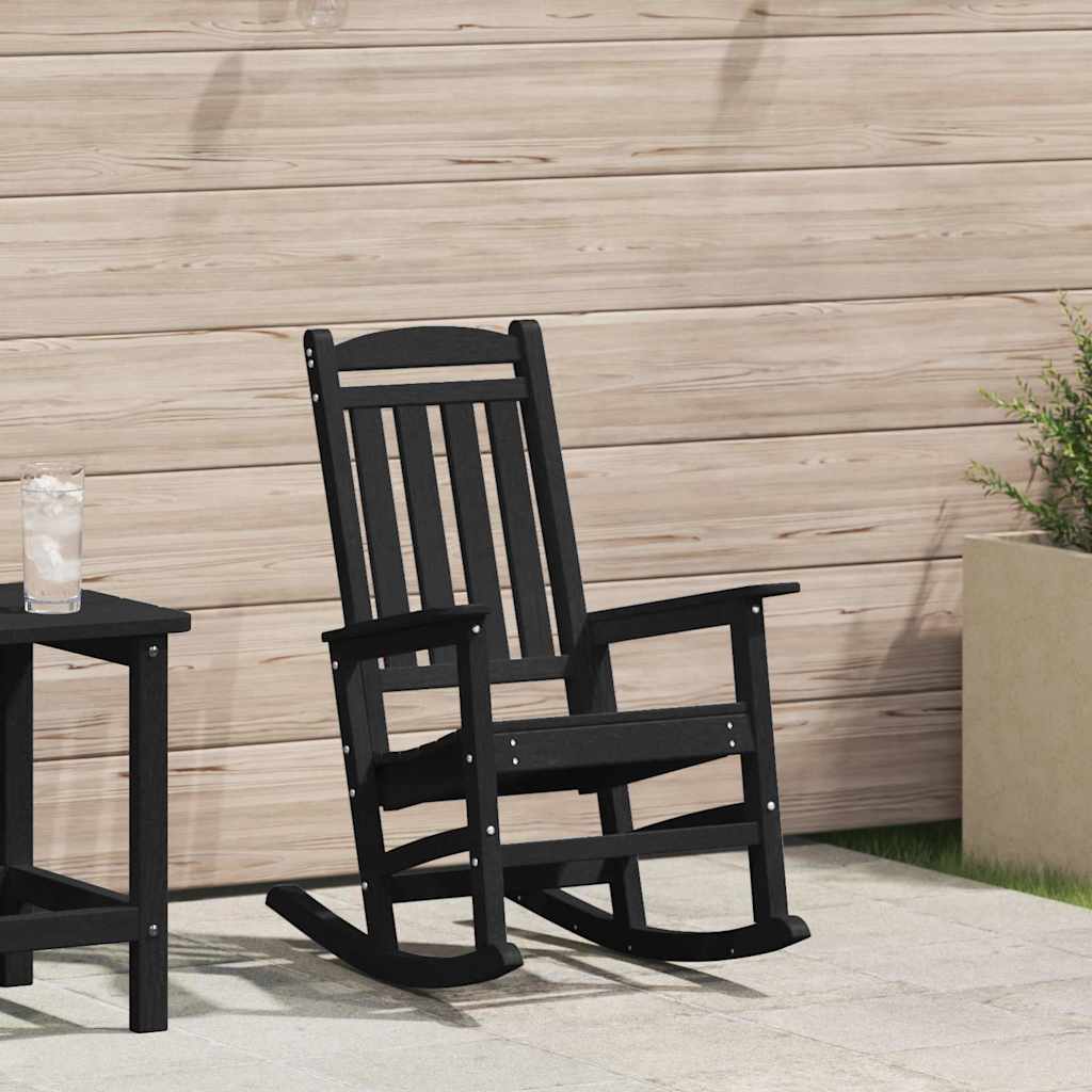PAOFORD Garden Rocking Chair 92x70x108cm HDPE - Black
