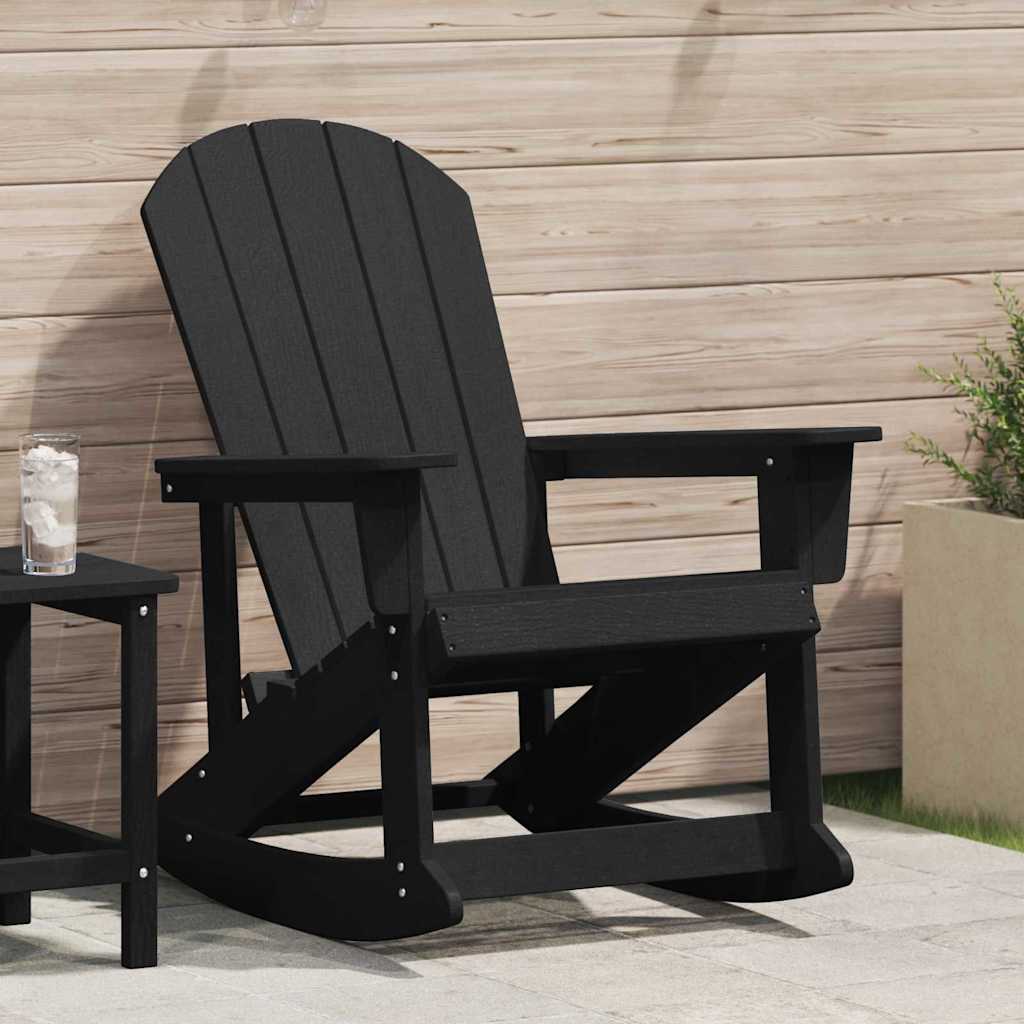 PAOFORD Adirondack Rocking Chair 92x73.5x92 cm HDPE - Black