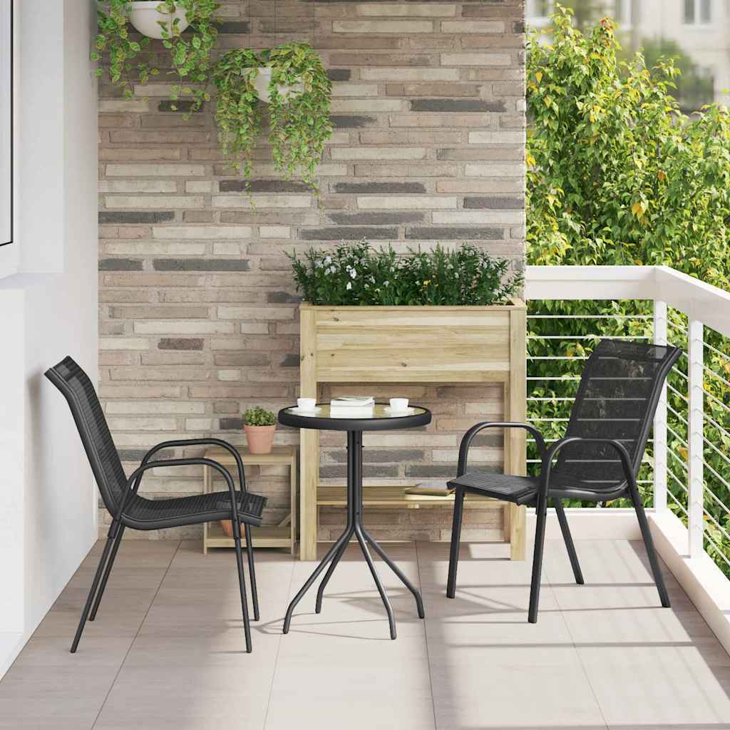 VEWICK Garden Bistro Set 3 pcs Steel - Black