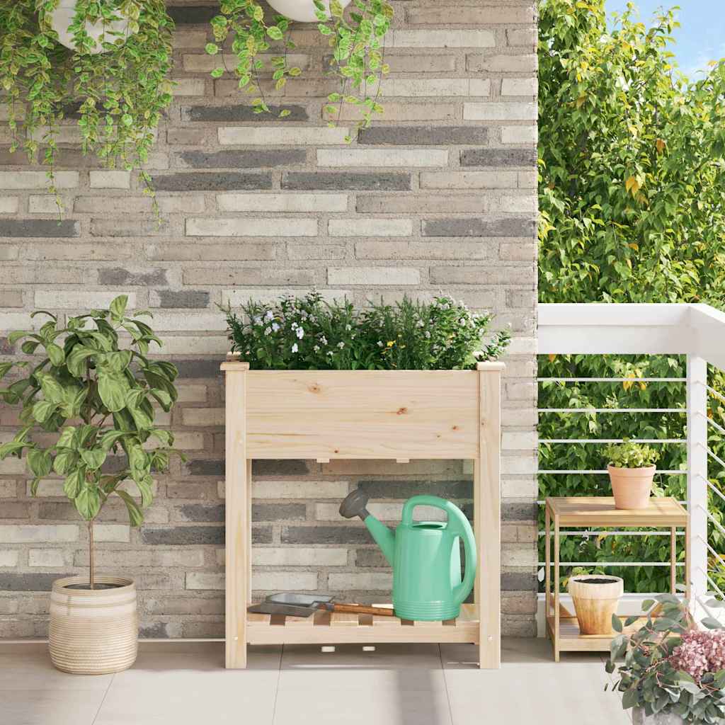 PADEN Garden Planter 71x37x76.5 cm Solid Fir Wood - Beige